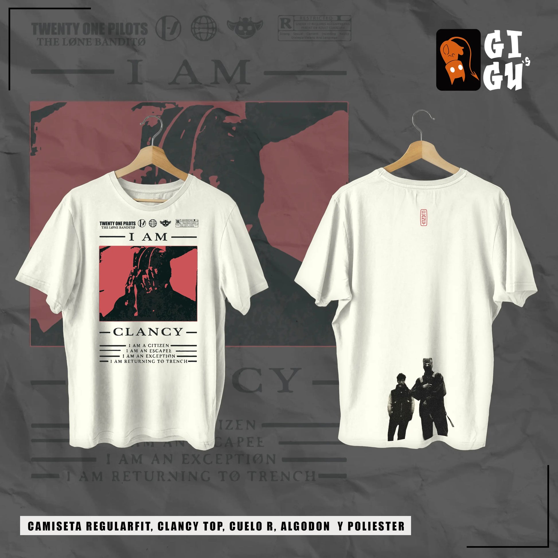 I AM CLANCY – Camiseta Twenty One Pilots GIGU®
